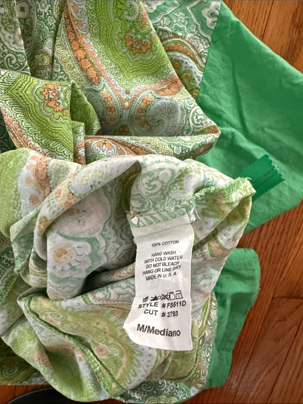 Vintage Gadzooks Green Paisley Circle Skirt - Picture 4 of 4